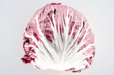 top view of fresh whole red cabbage isolated on white clipart