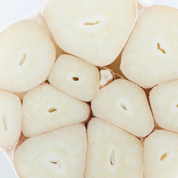 Close View Spicy White Cut Garlic Cloves — Stock Photo, Image