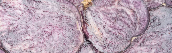 Panoramic Shot Cut Purple Radish Slices Pile — Stock Photo, Image