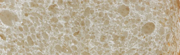 Panoramic Shot White Fresh Baked Textured Bread — Stock Photo, Image