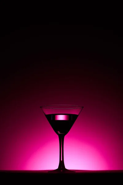 Transparent Glass Cocktail Pink Background Back Light — Stock Photo, Image