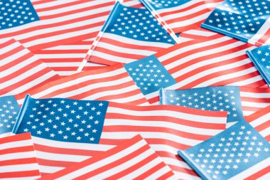 yığın da ulusal Amerikan bayrakları yakından görünümü 