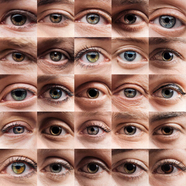 коллаж с человеческими красивыми глазами разных цветов
 