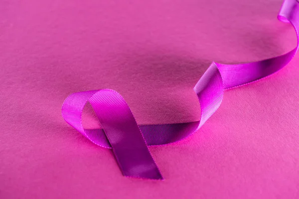 Purple Ribbon Pink Background Shadow — Stock Photo, Image