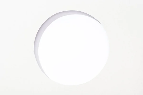 Cut Out Hole White Paper White Background — Stock Photo, Image