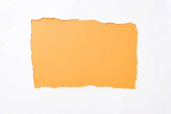 Πορτοκαλί Πολύχρωμο Φόντο Λευκό Σκισμένη Τρύπα Χαρτιού — Φωτογραφία Αρχείου