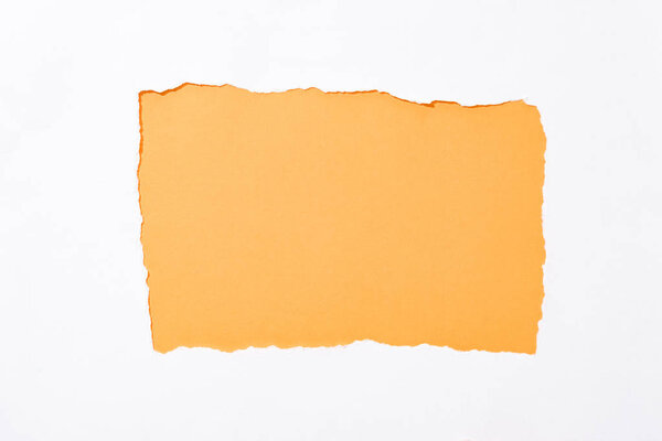 orange colorful background in white torn paper hole