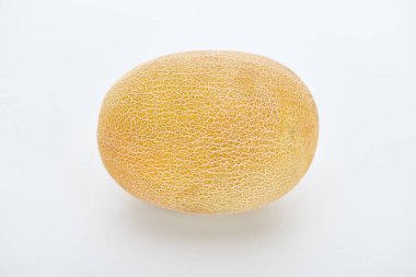 whole ripe yellow melon on white background clipart