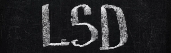 Panoramic Shot Black Chalk Board Lettering Lsd — Stock Photo, Image