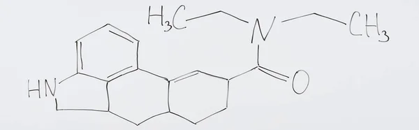 Panoramic Shot White Board Chemical Formula Laboratory — Stock Photo, Image