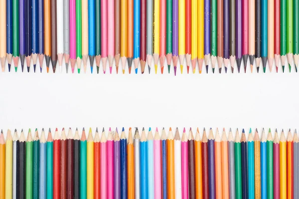 Color Pencils Isolated White Copy Space — Stock Photo, Image