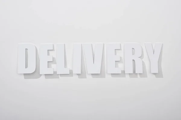 Delivery Text Shadow White Background Copy Space — Stock Photo, Image
