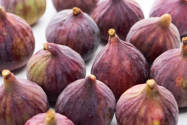 Ripe Whole Delicious Figs White Background — Stock Photo, Image