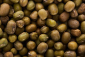 close up view of raw green maash beans