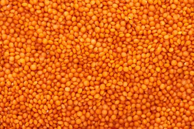 top view of uncooked organic red lentil clipart