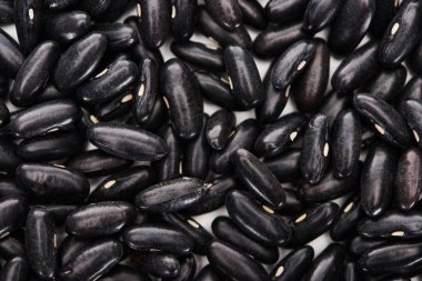 close up view of organic small black beans clipart