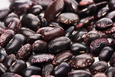 close up view of unprocessed organic black beans clipart