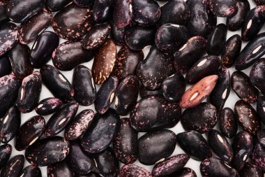 top view of uncooked organic black beans clipart