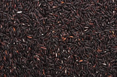 top view of unprocessed organic black rice clipart