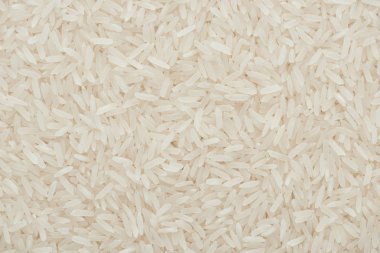 pişmemiş organik beyaz pirinç üst görünümü