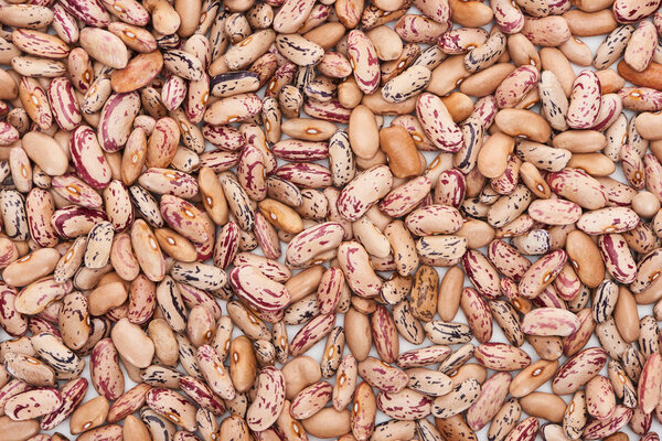 top view of mix of raw organic beans