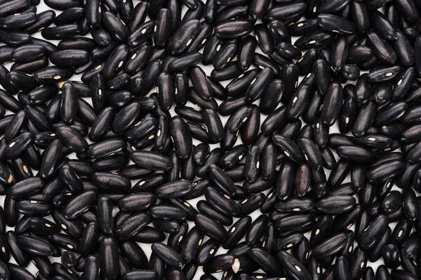 top view of small organic black beans