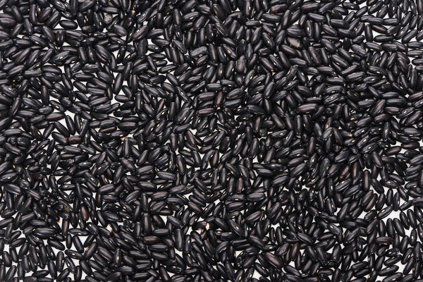 top view of uncooked organic black beans