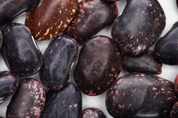 Close View Uncooked Organic Big Black Beans — Stock Photo, Image
