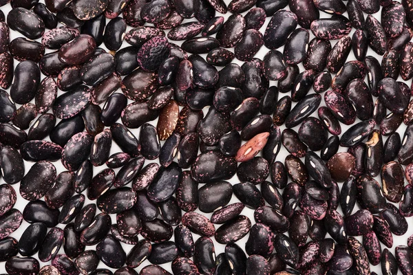 Top View Uncooked Organic Big Black Beans — Stock Photo, Image