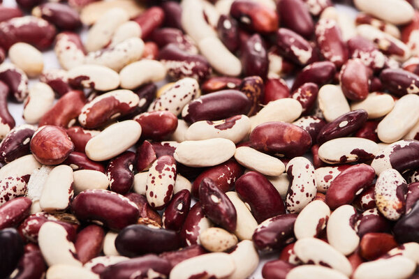mix of raw black, white and pinto beans