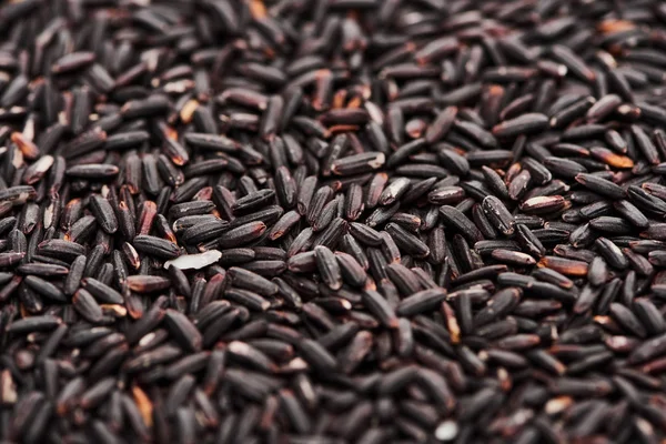 Nahaufnahme Von Unverarbeitetem Schwarzen Bio Reis — Stockfoto