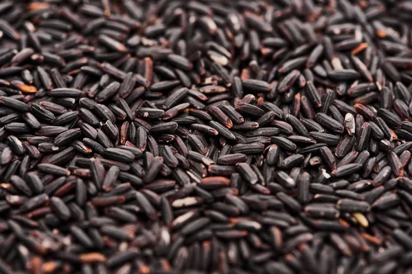Close View Raw Organic Black Rice — Stock Photo, Image