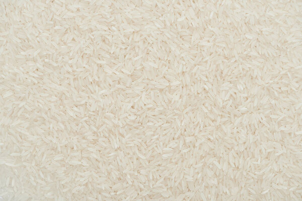 top view of raw organic white rice