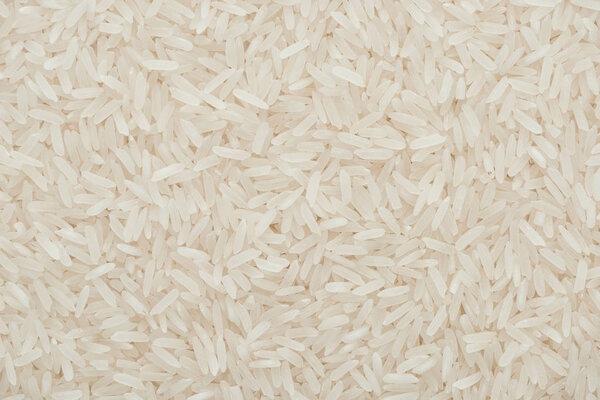 top view of uncooked organic white rice