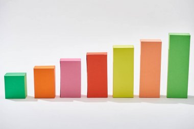 color blocks of statistic chart on white background clipart