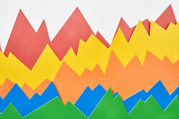 Vista Superior Gráficos Analíticos Multicoloridos Sobre Fundo Branco — Fotografia de Stock