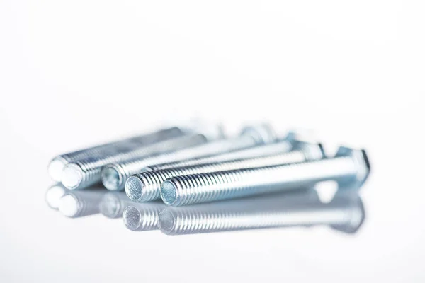 Close View Bolts Isolated White — Stock Photo, Image