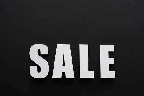Top View White Sale Lettering Black Background — Stock Photo, Image