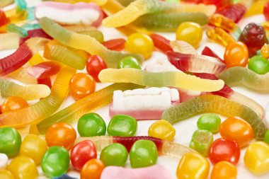 renkli sakızlı ürkütücü Halloween tatlılar yakından görünümü