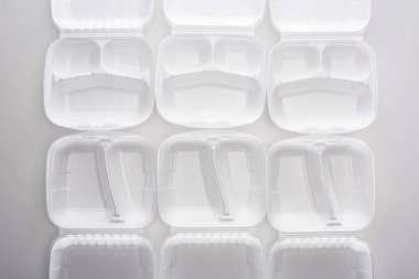 top view of empty eco packages on white background  clipart