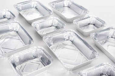 empty eco packages for lunch on white background  clipart