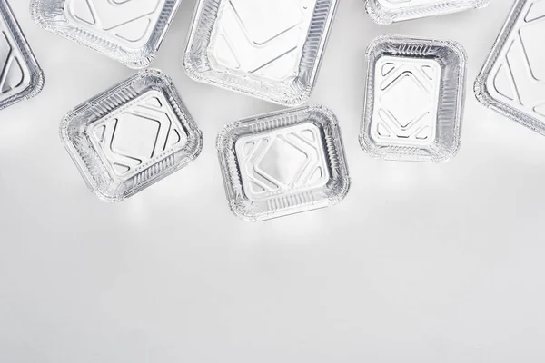 Top View Empty Eco Packages White Background — Stock Photo, Image