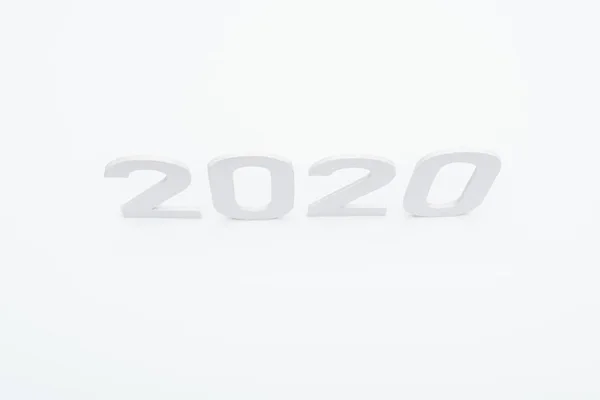 Vue Haut Des Numéros Papier 2020 Sur Fond Blanc — Photo