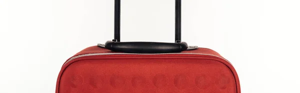 Panoramic Shot Red Travel Bag Isolated White — Stock Photo, Image