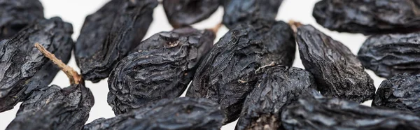 Vue Rapprochée Raisins Noirs Isolés Sur Blanc Vue Panoramique — Photo
