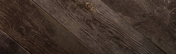 top view of empty brown wooden texture, panoramic shot