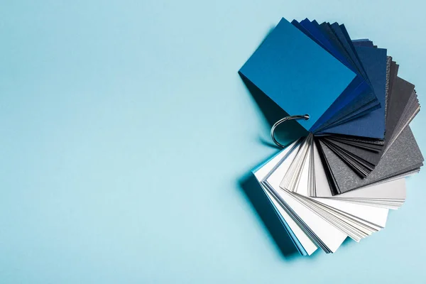 Top View Color Samples Blue Background — Stock Photo, Image