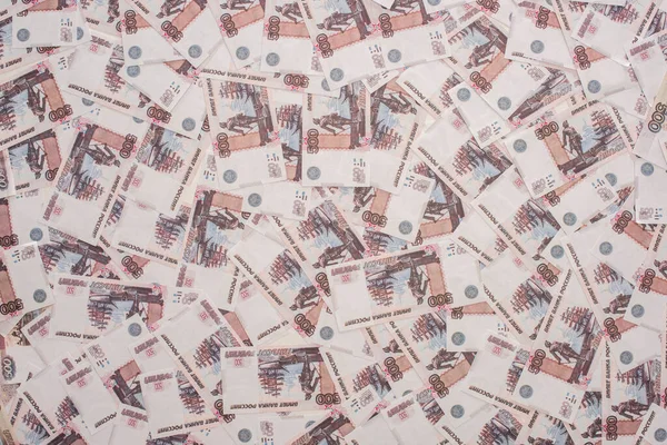 Kyiv Ukraine Mart 2020 Rus Rublesi Banknotlarının Üst Görünümü — Stok fotoğraf