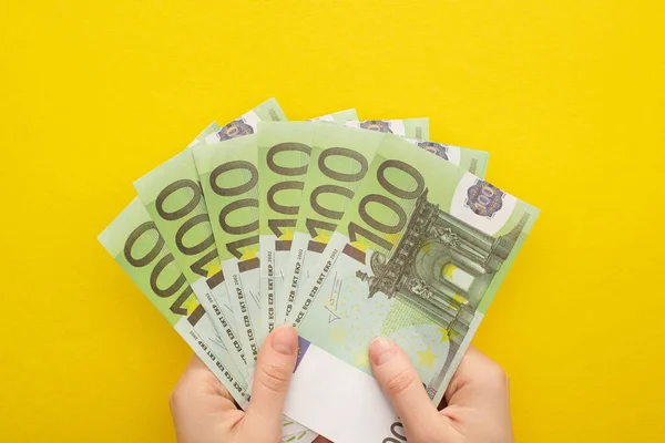 Kiew Ukraine März 2020 Ausgeschnittene Ansicht Einer Frau Die Euro — Stockfoto