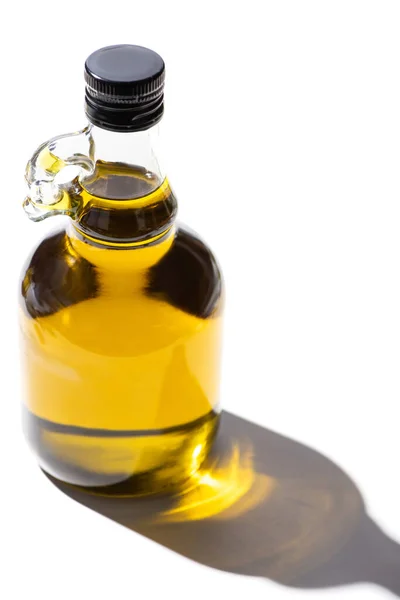 Olivolja Flaska Vit Bakgrund — Stockfoto